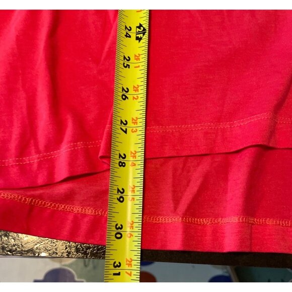 Athleta Round Neck Ruched Sleeve Grenadine Heather Pink Shiva Tee Top Sz S - Picture 9 of 11